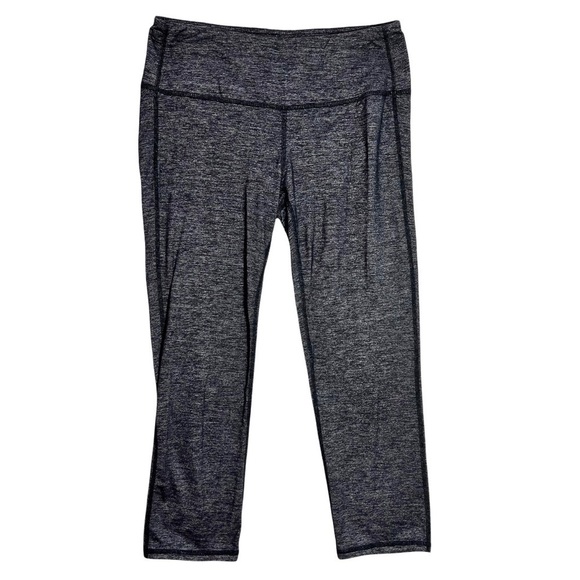 Athleta Black Marled Athletic Cropped Capri Pull On Legging Tights Size Small - Picture 9 of 17